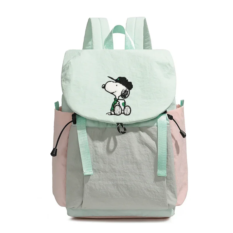

Snoopy для мужчин и женщин, новая мода Mori ins, свежий контрастный лоскутный рюкзак для девочек, легкий дорожный школьный рюкзак большой вместительности