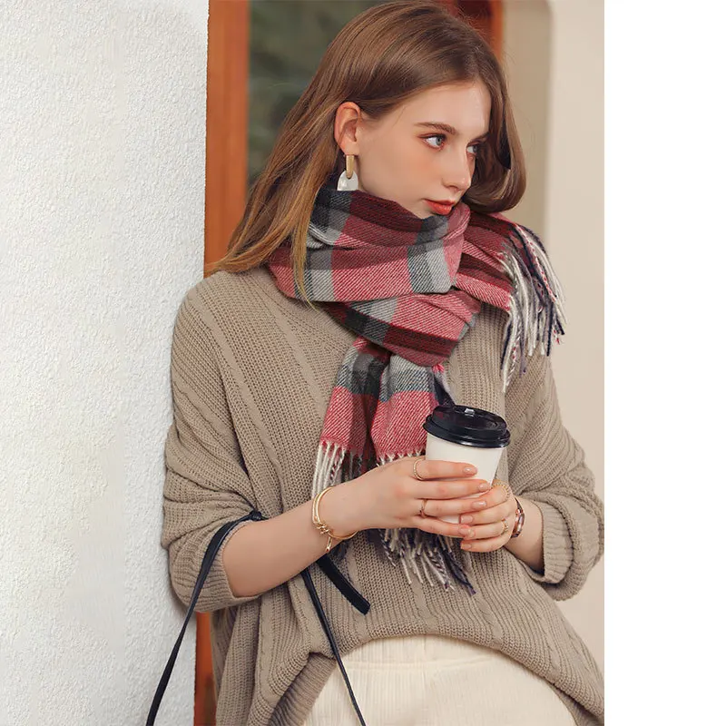 

180*70cm Winter Scarf Women Classic Lattice Pashmina Scarf Soft Female Cashmere Scarves Shawls Wraps Handkerchief towel