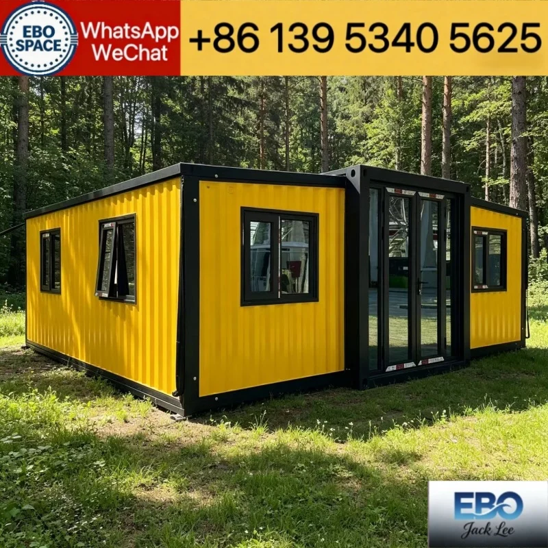 Durable prefab 20ft expandable foldable container house outdoor micro villa waterproof insulated system kitchen bathroom includ