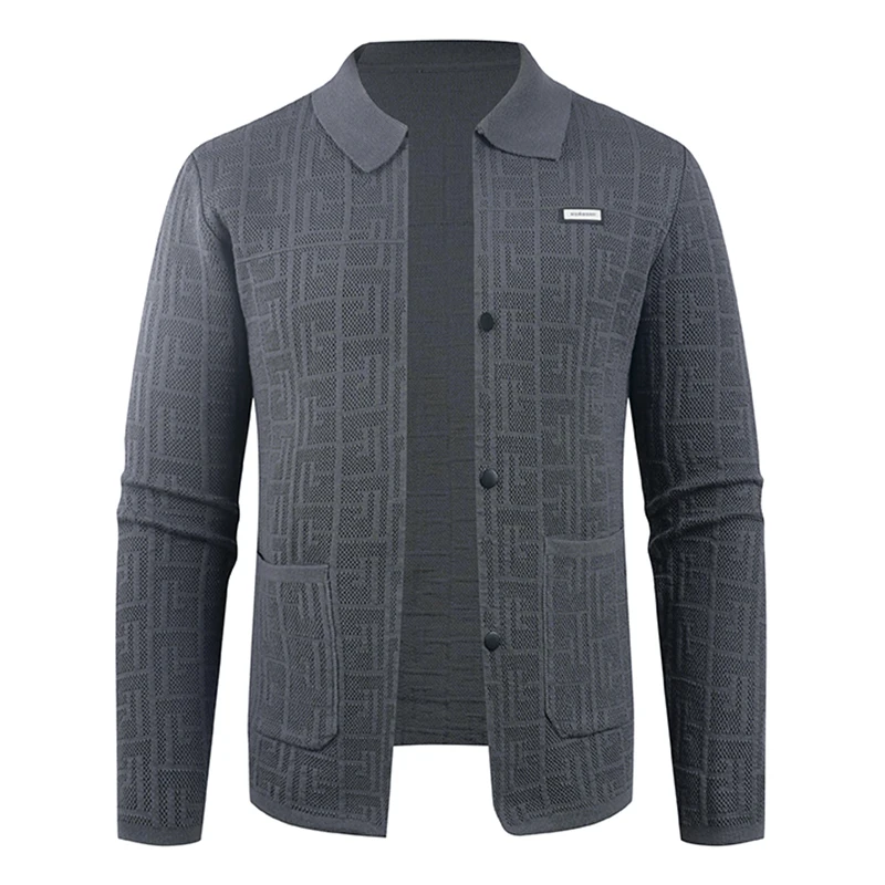 

New Autumn Fashion Versatile Sweater Jacket Men's Long-sleeved Simple Casual Sweater Cardigan