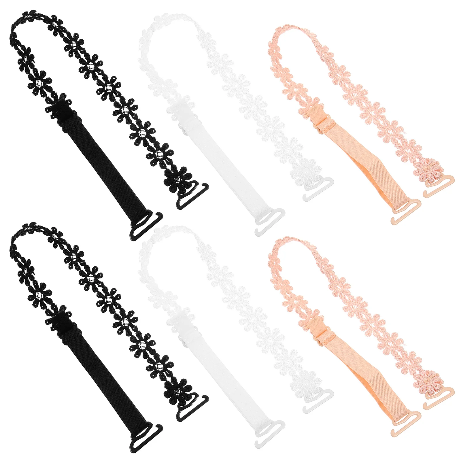 

3Pairs Lace Flower Bra Straps Decorative Adjustable Replacement Bra Shoulder Straps for Women Festival Party Beach Wedding