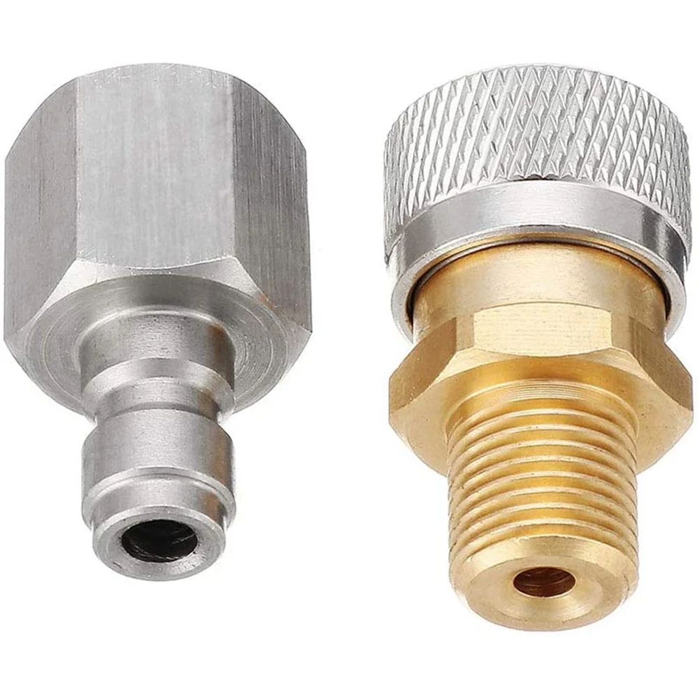 A83Z 1/8 Quick Change Coupling Connections Charging Adapter Kit, Stainless Steel PCP Air Charging Quick Change Adapter