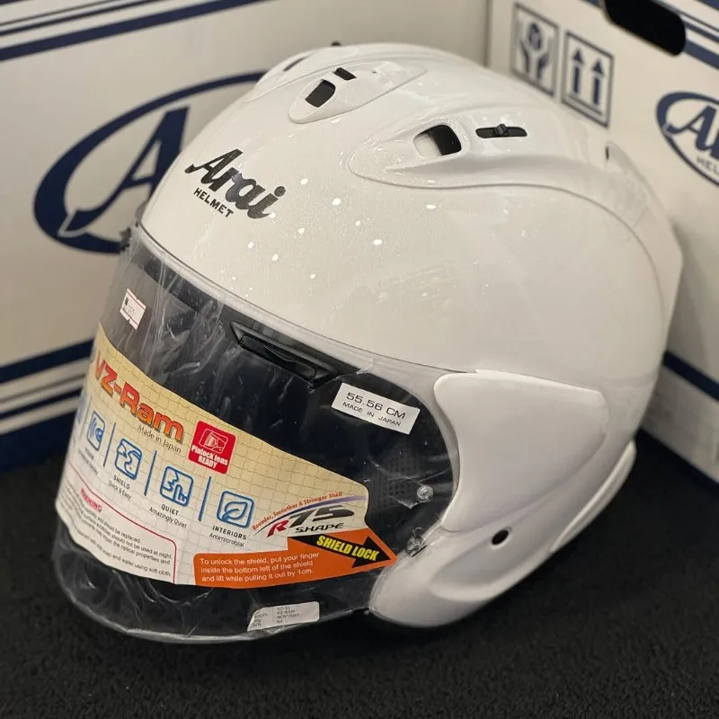 

VZ-RAM Glossy White Half Face Helmet SZ-R EVO Motorcycle Helmet Riding Motocross Racing Motobike Open Face 3/4 Jet Helmet