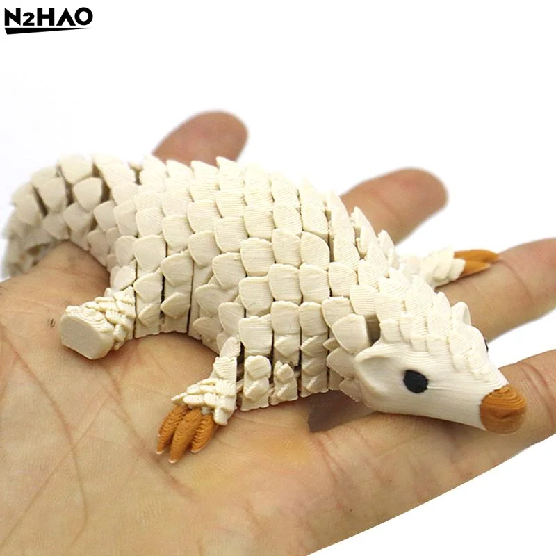 1Pcs Animal Model 3D Printed Articulated Pangolin Sculpture Interlocking Plates Desktop Decor Collector Gift Home Accessories