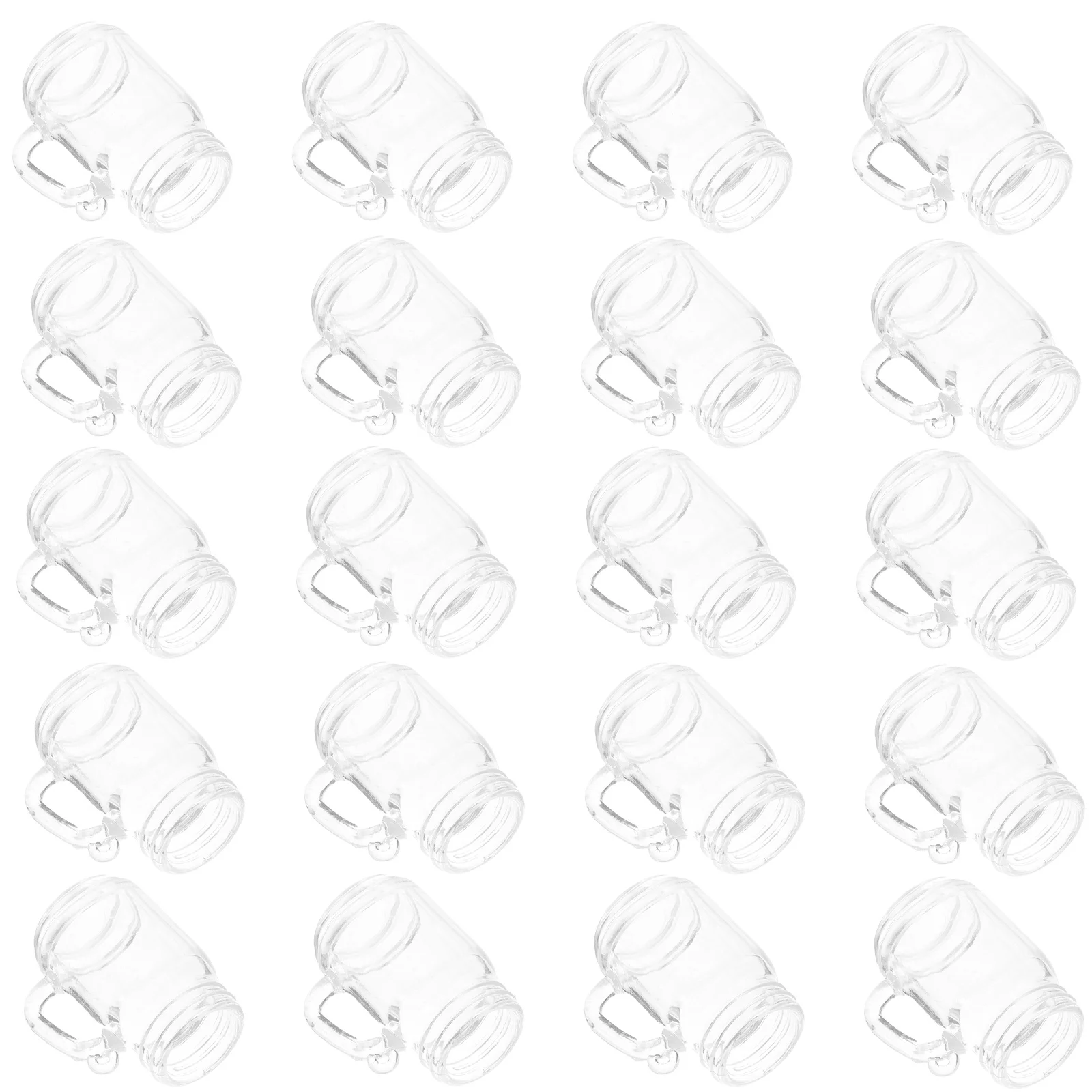 20Sets Miniature Milk Tea Cup DIY Plastic Cups for Resin Craft Jewelry Keychains Mini House Cup Decorations Keychain Mini Cups