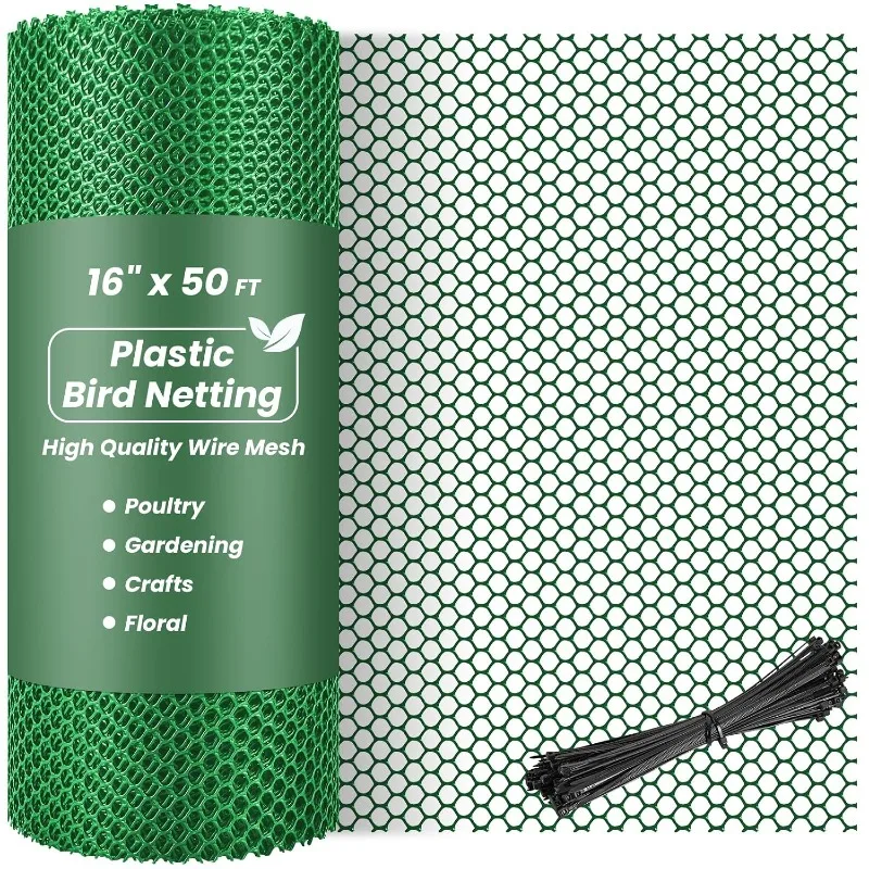 Plastic Garden Net, Easy To Cut and Install, Including Chicken Wire Mesh for Crafts ,Gaden Netting for Dogs
