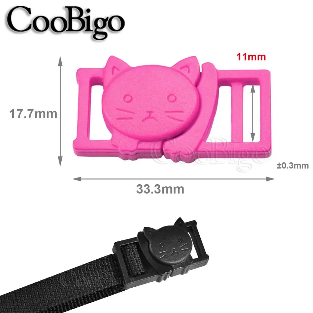 10pcs Plastic Safety Breakaway Buckles Cat Head Bracelet Buckle Pet Collar Paracord Rope Webbing Strap DIY Accessories Colorful