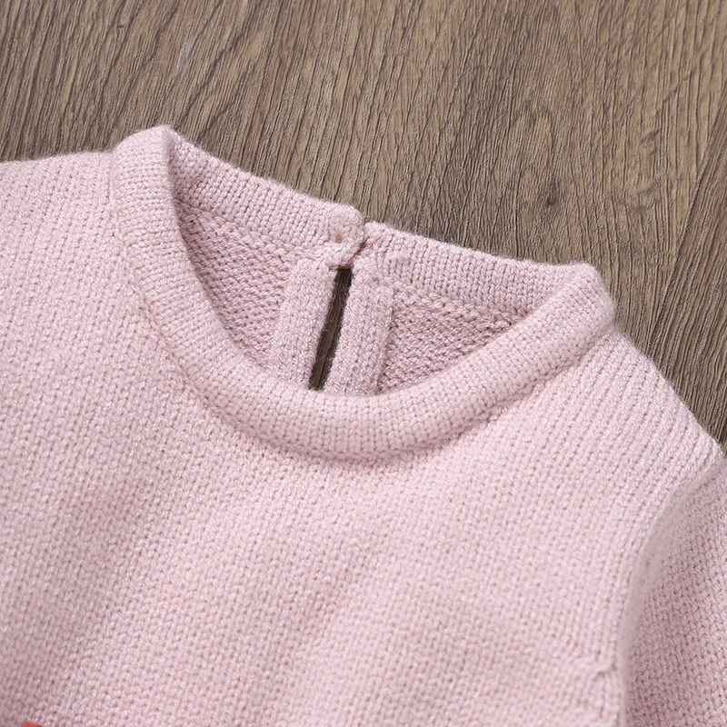 Autumn Infant Girls Outfits 0-9M Winter Newborn Babies Pink Long Sleeve Sweaters Tops+Pants 2PCS Clothes Sets Toddler Tracksuits