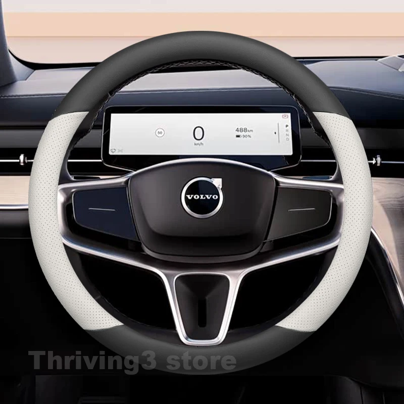 

Leather Car Steering Wheel Cover For Volvo EX90 2023-2025 2026 Covers For Covers Auto Steering Wheel Volvo EX90 2026 Accessories
