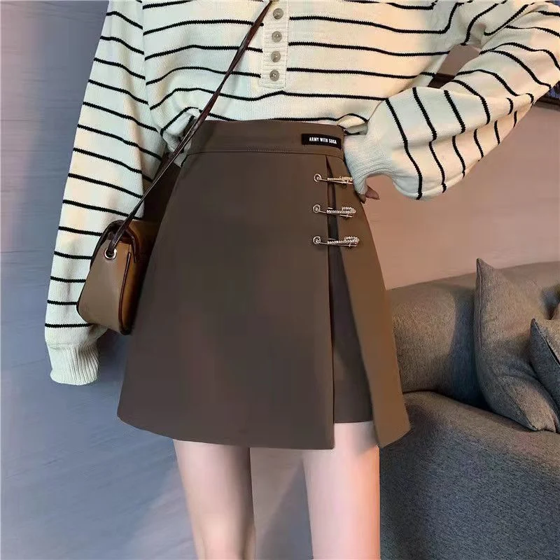 2022 Summer Fashion Korean Pin Up Streetwear Club Black All-match Skirts Women Sexy Chic Y2k High Waist Sweet Female Mini Skirt