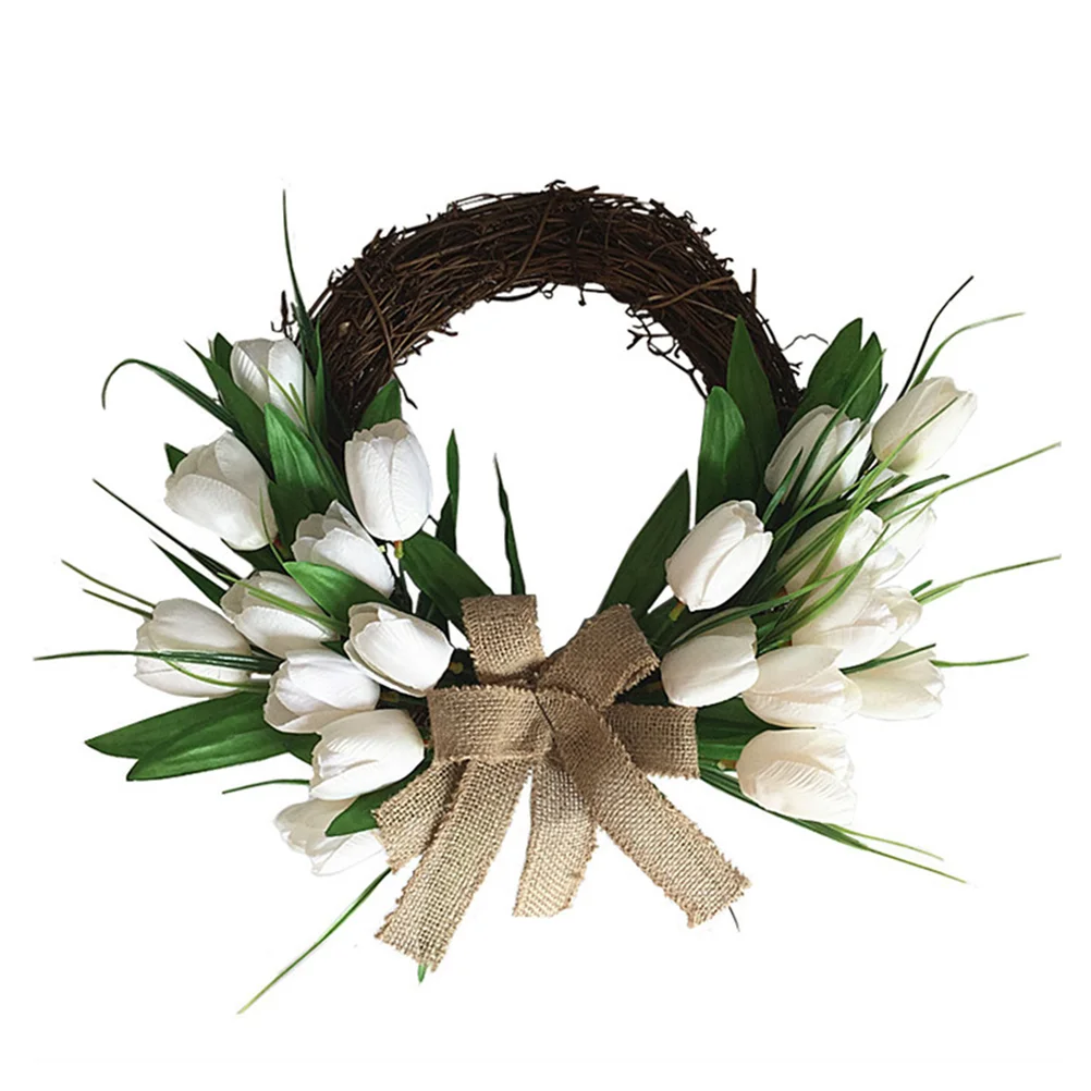 

Wreath Decor Hanging Flower Garland Window Photo Prop Wooden Front Door Christmas Decorations