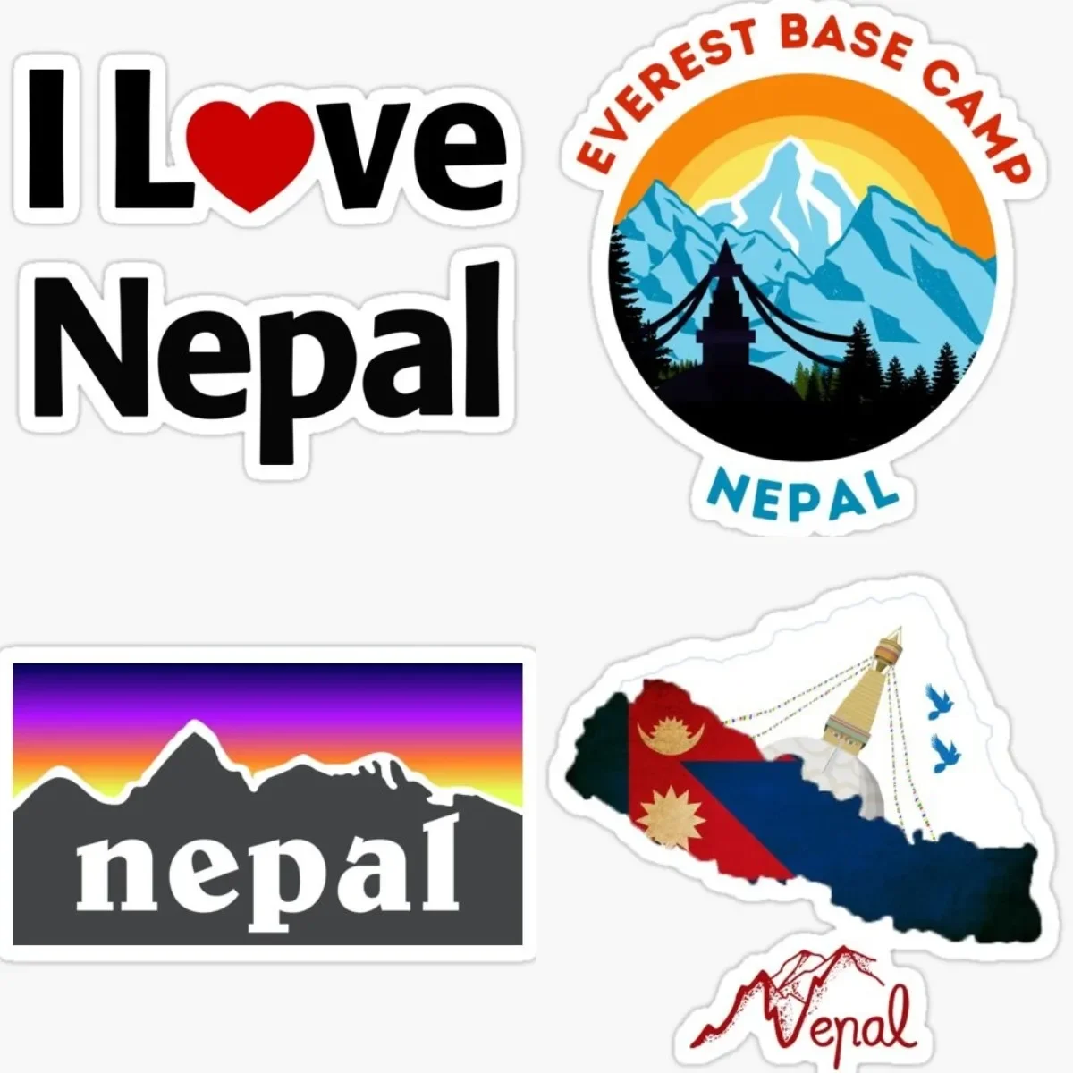 

Love Nepal Flag Decal Car Truck Van Bumper Window Laptop Cup Wall luggage Car Products Sticker