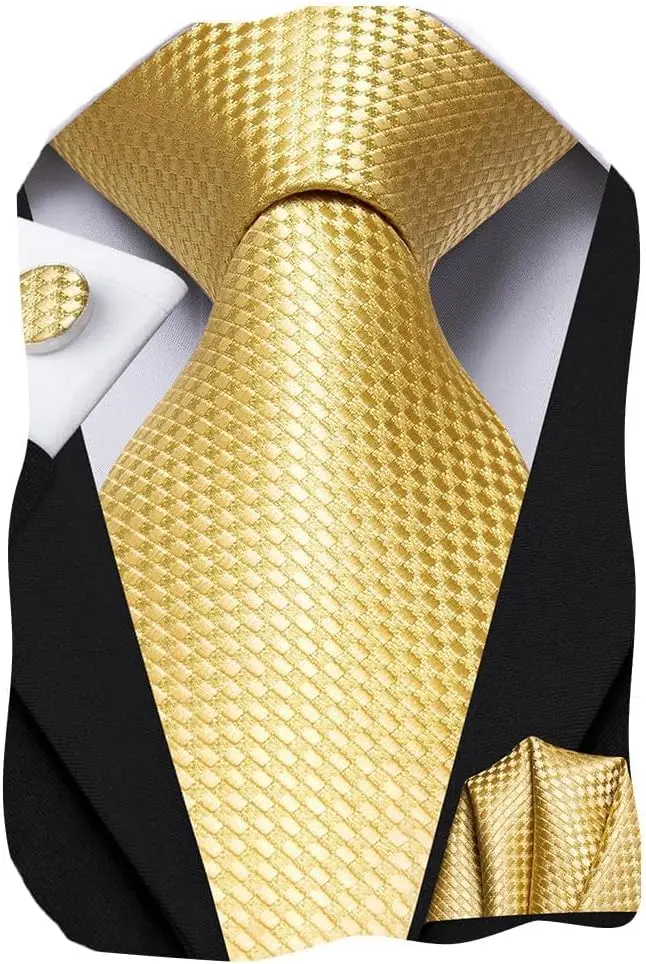 Conjunto de Corbata de Seda Floral con Pañuelo de Bolsillo y Gemelos para Hombre, para Bodas y Negocios