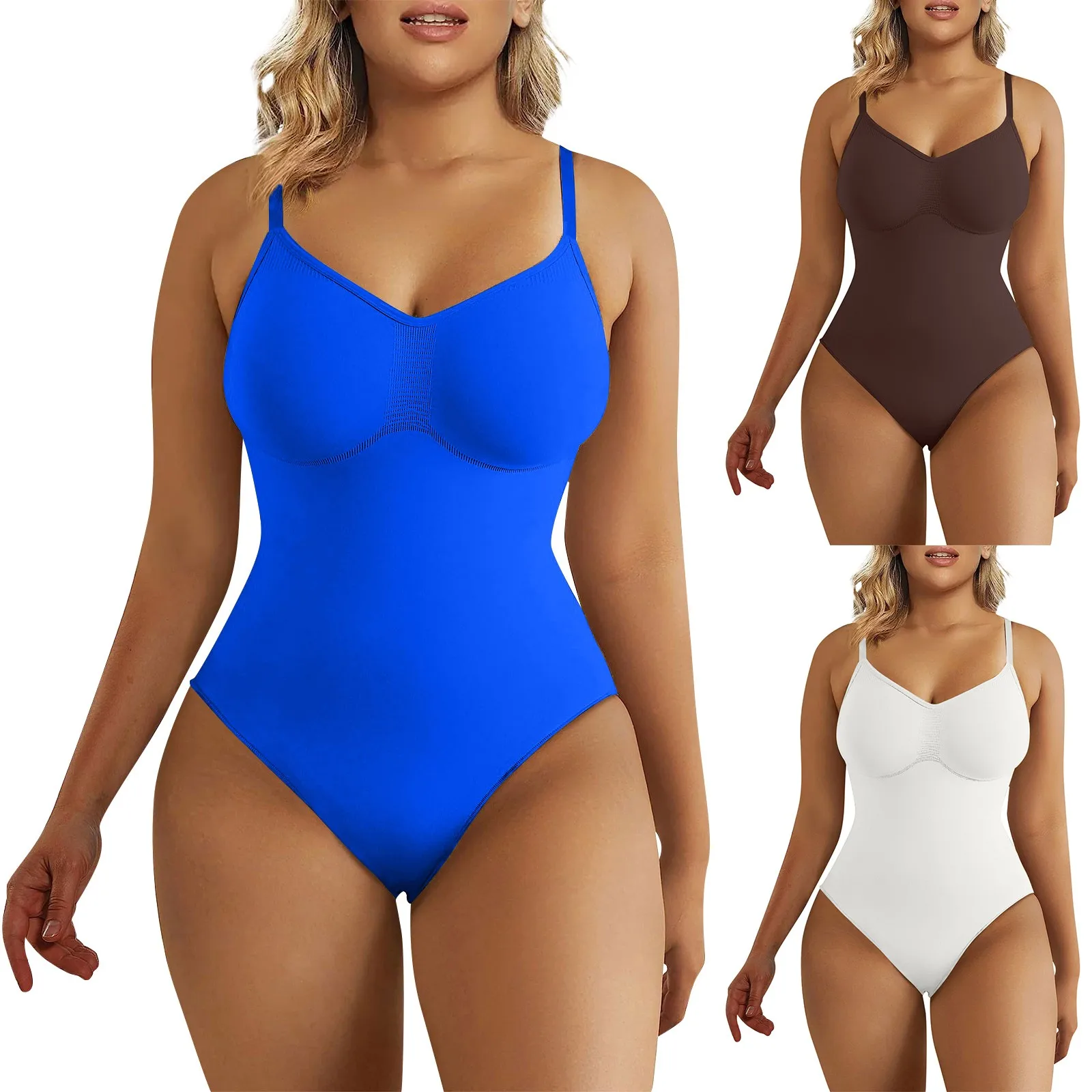 ملابس تشكيل الجسم للسيدات ذات لون سادة بقصة ضيقة وطويلة مثلثة الصدر مع خصر ضيق وأرداف مجموعة سباحة عصرية