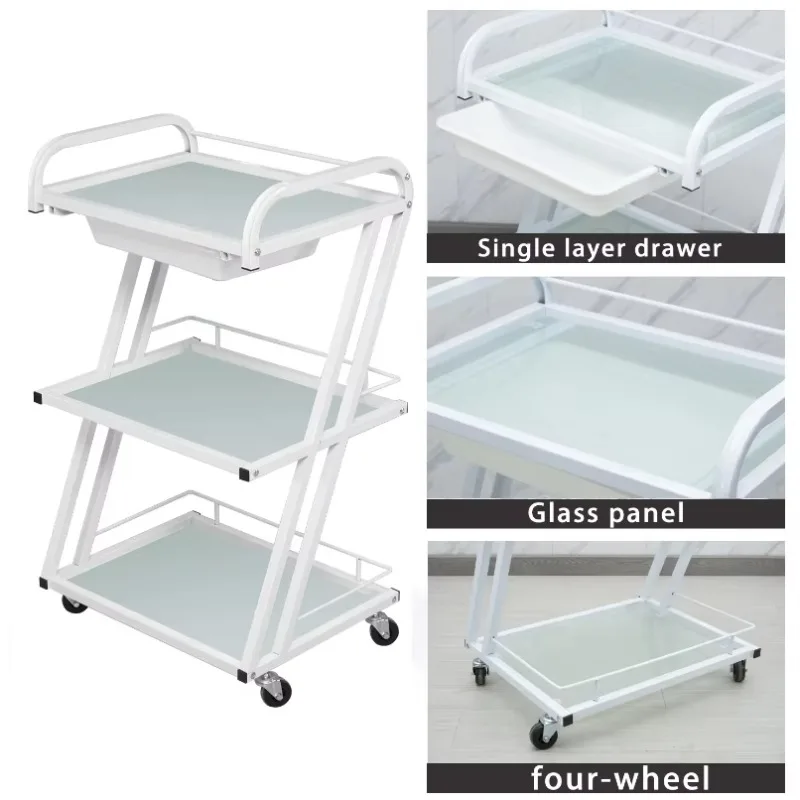 Beauty salon trolley Convenient metal folding spa trolley