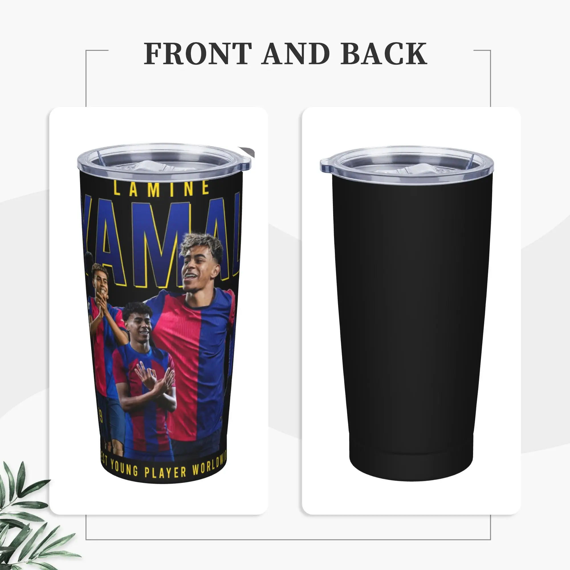 Lamine Y-Yamal Tumbler Vacuum Insulated Football Soccer Thermal Cup Stainless Steel Office Home Mug Water Bottle, 20oz