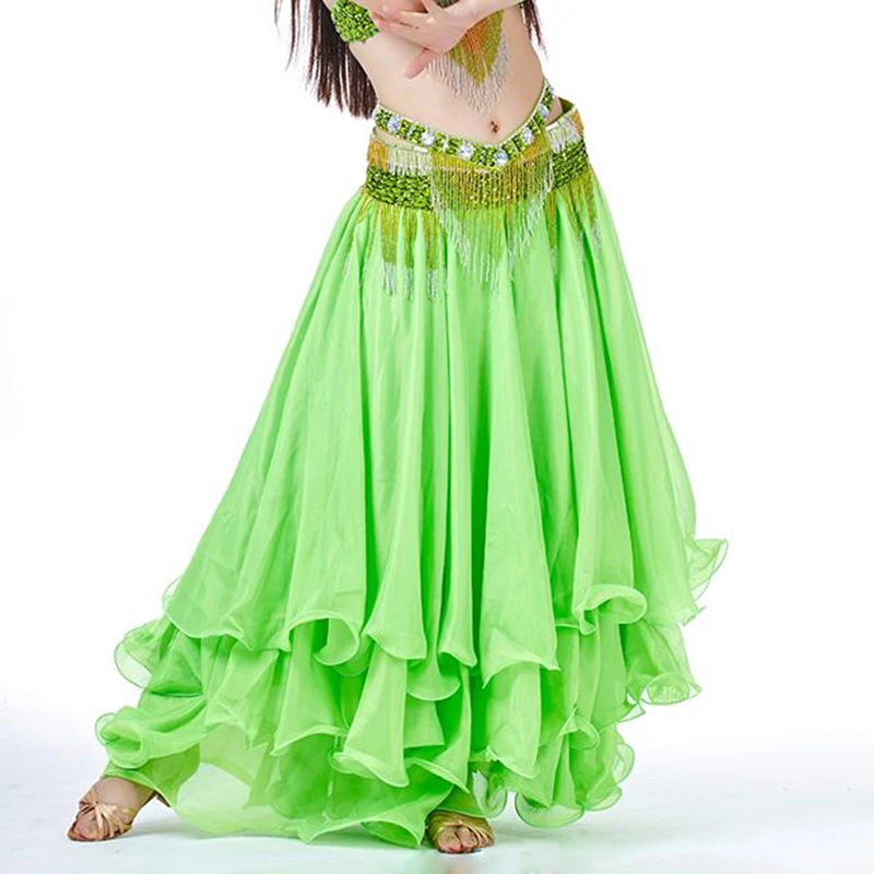 

Colors Women Dance Clothes Full Circle Maxi Skirts Layers Ruffles Belly Dance Long Skirts (without belt) samba carnival costumes