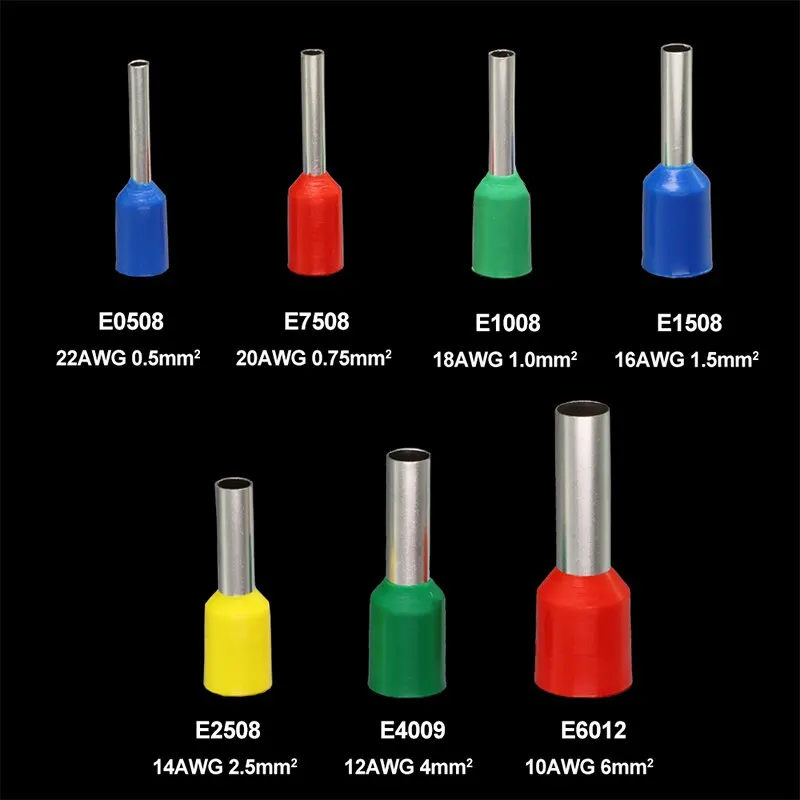 700pcs European Type Tube Terminals Wire Connector Crimper Cable Electrical Pressure Connection Ring Cold Crimp Terminals