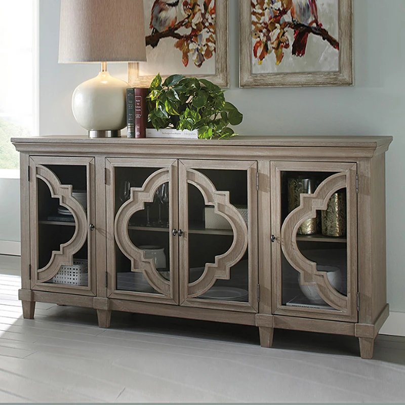 Solid wood sideboards are used as old, tea lockers, kitchen dishes, bowls and cabinets for home use.