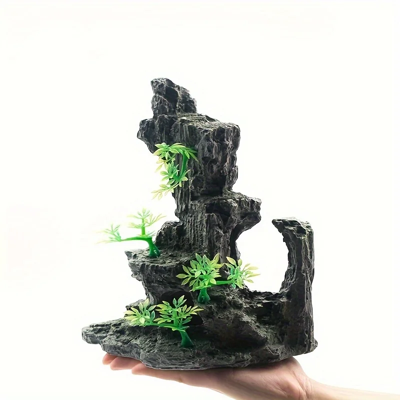 1pc Aquarium Landscaping, Aquarium Decoration, Artificial Mountain, Imitation Water Grass Ornaments, Imitation Small Mountain