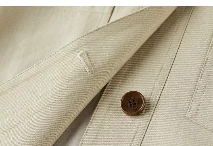 SENTUBILA Damen Khaki Trenchcoat 2026 Frühling Kariert Locker Langarm Kurze Jacke Minimalistische Kleidung für Damen 161WB5791 – Detail 31