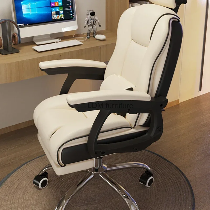 

Leisure Ergonomics Office Chair Latex Footrest Computer Gaming Swivel Simple Back Support Office Chair Modern Cadeiras Furniture