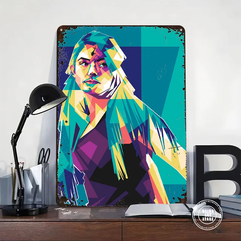Super Alexa B 3D Texture Metal Poster Customized Wall Art Tin Sign Gift for Mancave Luxury Decoration Home Decor Accessories