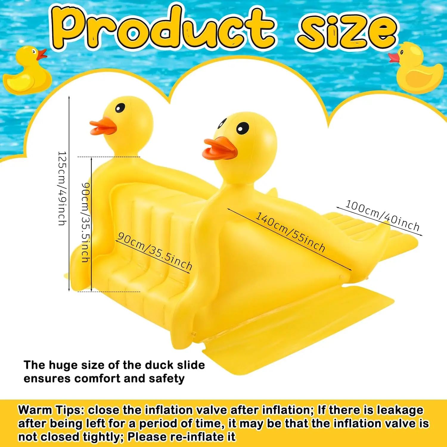 98 Cal gigantyczny nadmuchiwana kaczka zjeżdżalnia do basenu duży nadmuchiwana zjeżdżalnia wodna 3D na świeżym powietrzu gra w letni basen do zabawy