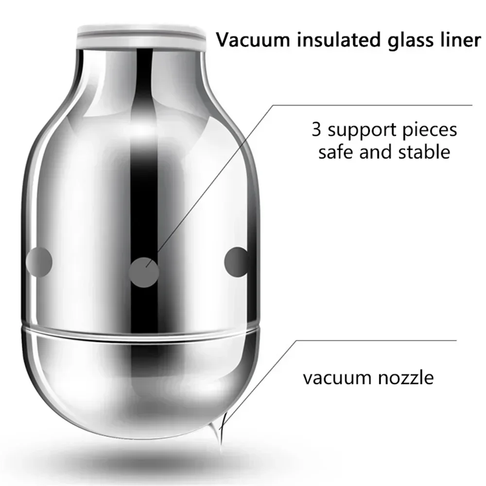 1L Large Capacity Kettle Household Coffee Pot Glass Liner Hot Water Jug Bottle Vacuum Flask Thermos Nordic Thermal Insulation