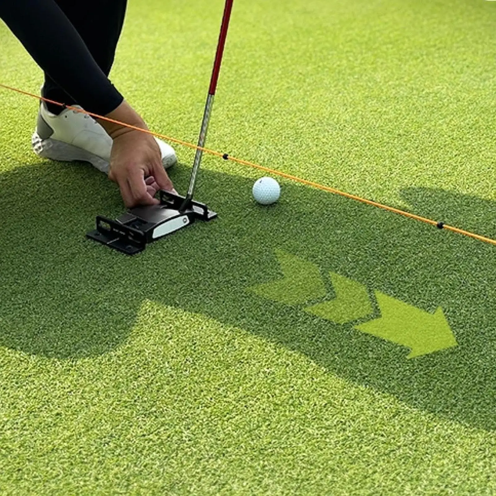 Golf Putting String Alignment Training Aid 9.84 ft Elastic Rope Metal Rods Portable Auxiliary Rope Practice Device Guide Line