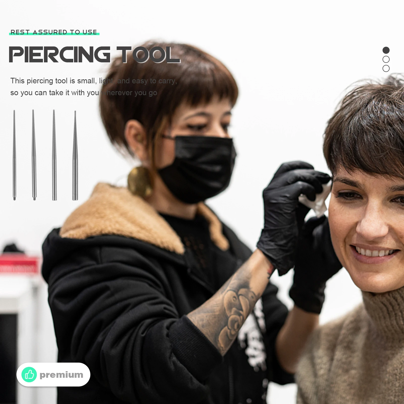 

4pcs Piercing Leading Sticks Guide Rod Earring Posts Silver Safety Tools Metal Supplies Studs Perforated Accessories Ear Nose