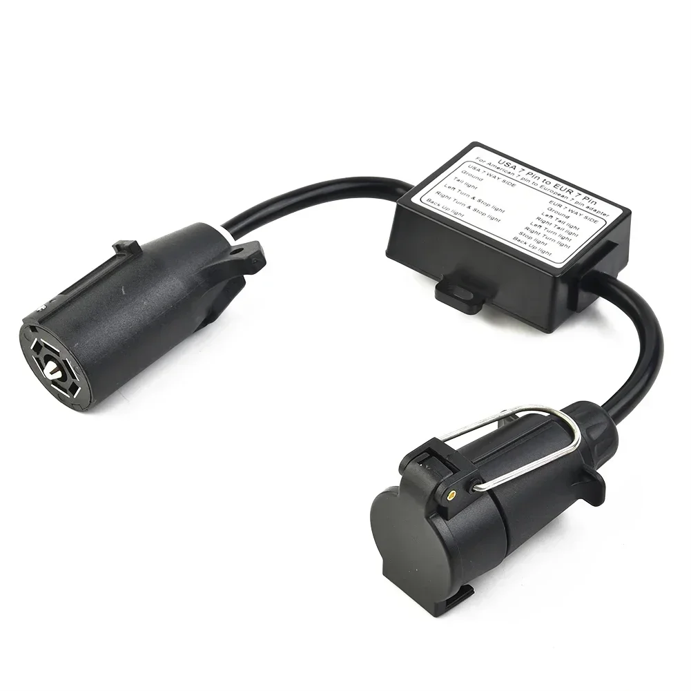 Convertidor de coches, enchufe estadounidense de 7 vías a UE, 7 pines, EE. UU., 7 vías a EU7/US4 a EU7, conector redondo, accesorios convertidores de luces de remolque