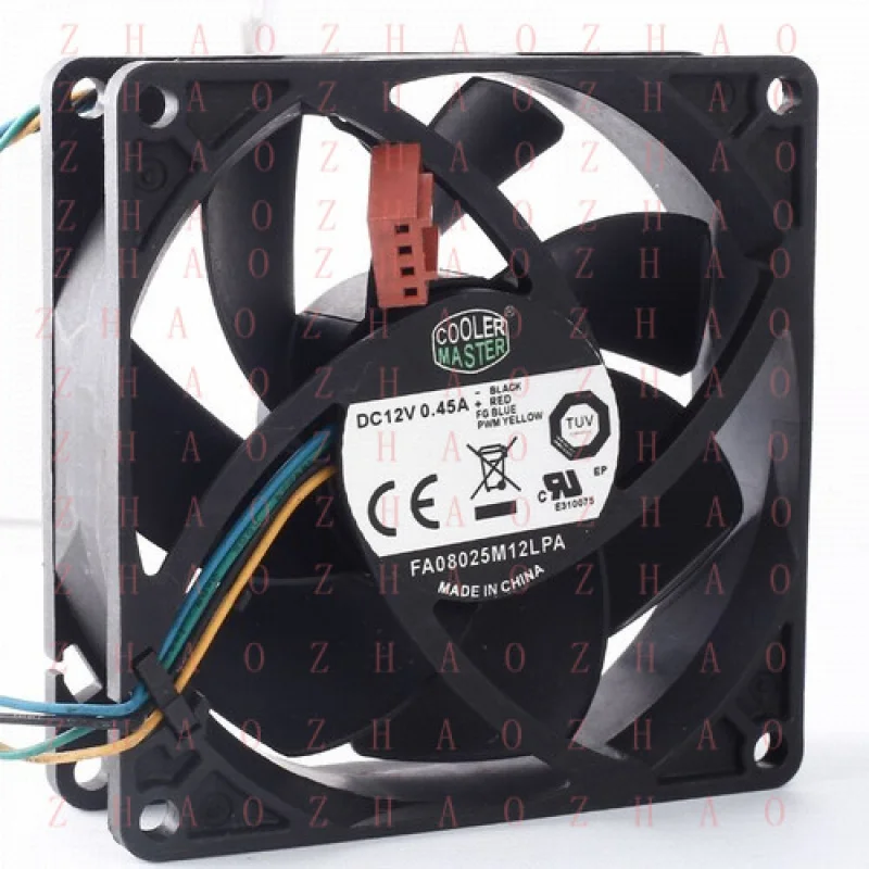 L+ 1pcs for  FA08025M12LPA 80*80*25MM 0.45A DC 12V 4-lines cooling fan 8CM PWM 4Pin