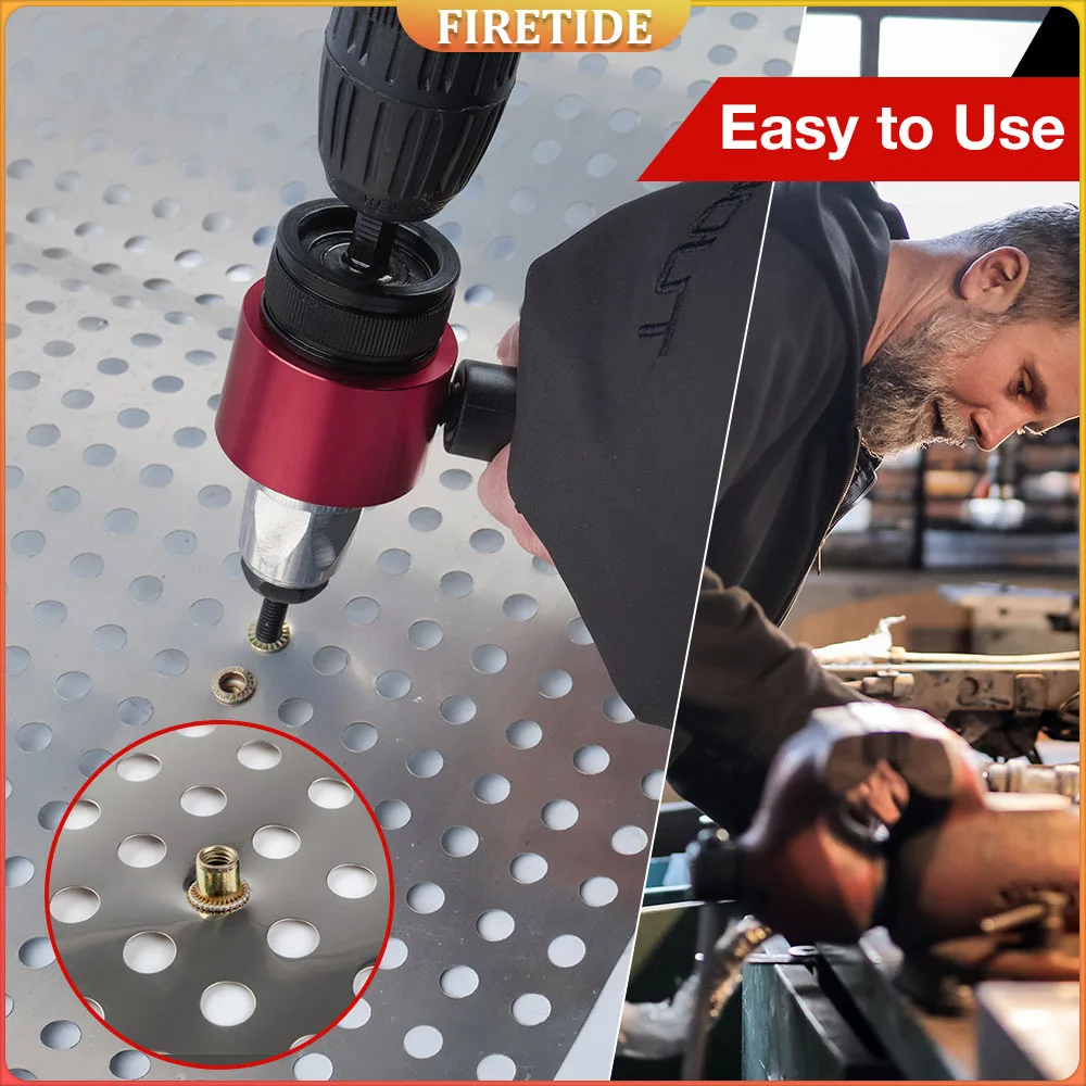 Household Electric Rivet Nut Gun Converter Rivet Gun M3 M4 M5 M6 M8, Industrial Grade Nut Riveting Tool, Fast Nut Riveting Tool
