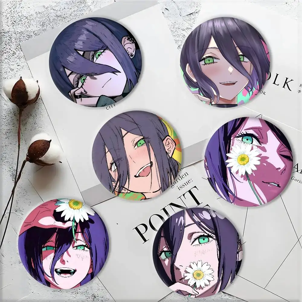 Cartoon Anime C-Chainsaw Man Reze Manga Badge Tinplate DIY Backpack Clothing Accessories Jewelry Pins