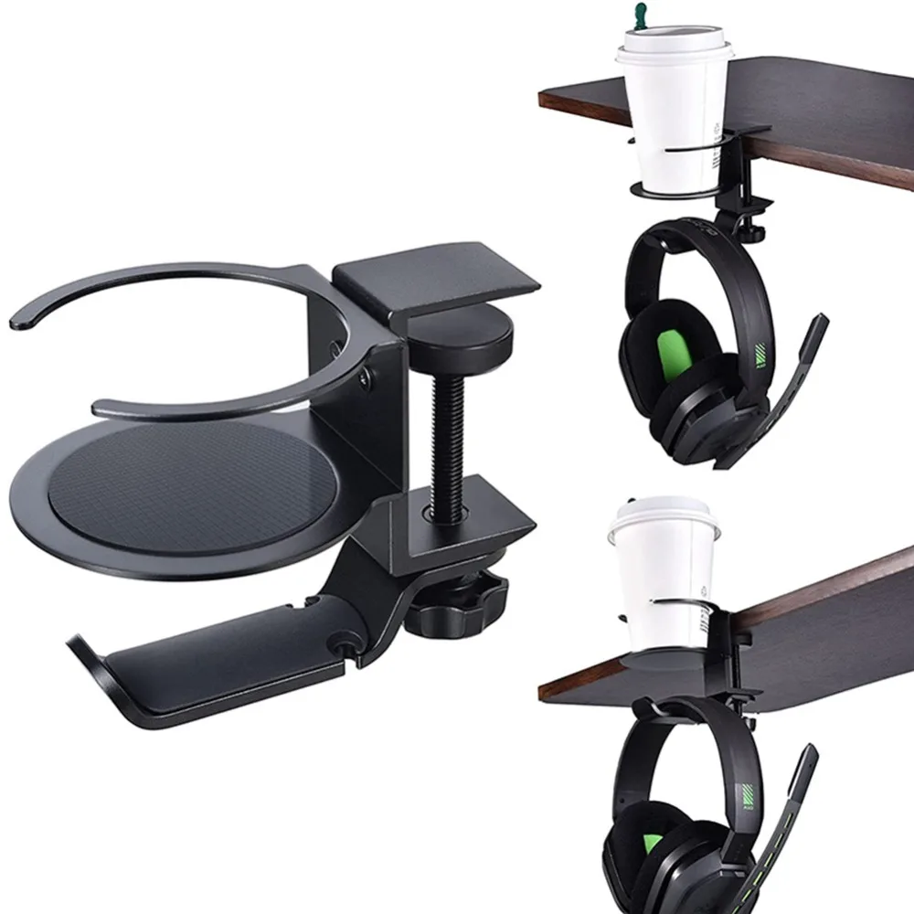 New Iron Cup Stand Rotatable Adjustable Headphone Stand Black Anti Slip Water Cup Holder Classroom