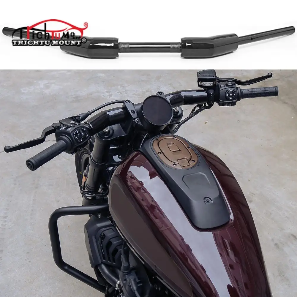 

Black Motorcycle Steering Wheel Handlebar Motor Vintage Handle Bars 7/8" 22mm For Harley Davidson Sportster S 1250 RH1250S 2021