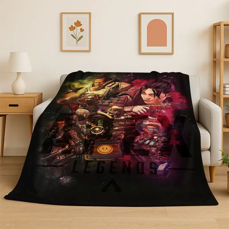 Game Apex Legends Cartoon Flannel Blanket Soft Warm Throw Blanket for Bedroom Living Room Bed Travel Camping Picnic Gift