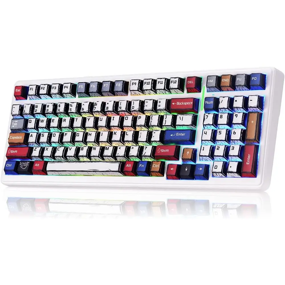 Mechanical Gaming Keyboard - Hot Swappable, Rechargeable, Tri-Mode Connectivity, Pre-lubed Linear Switches, RGB Backlit, Gasket