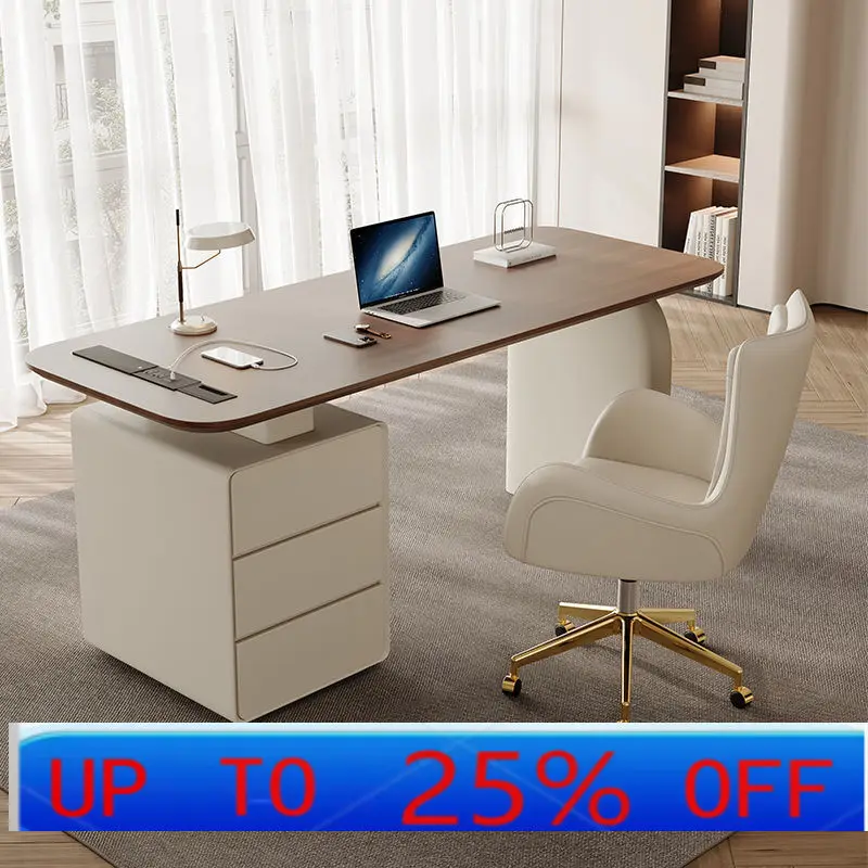 

Lmm Cream Style Desk Home Study Light Luxury Desk Simple Writing Desk