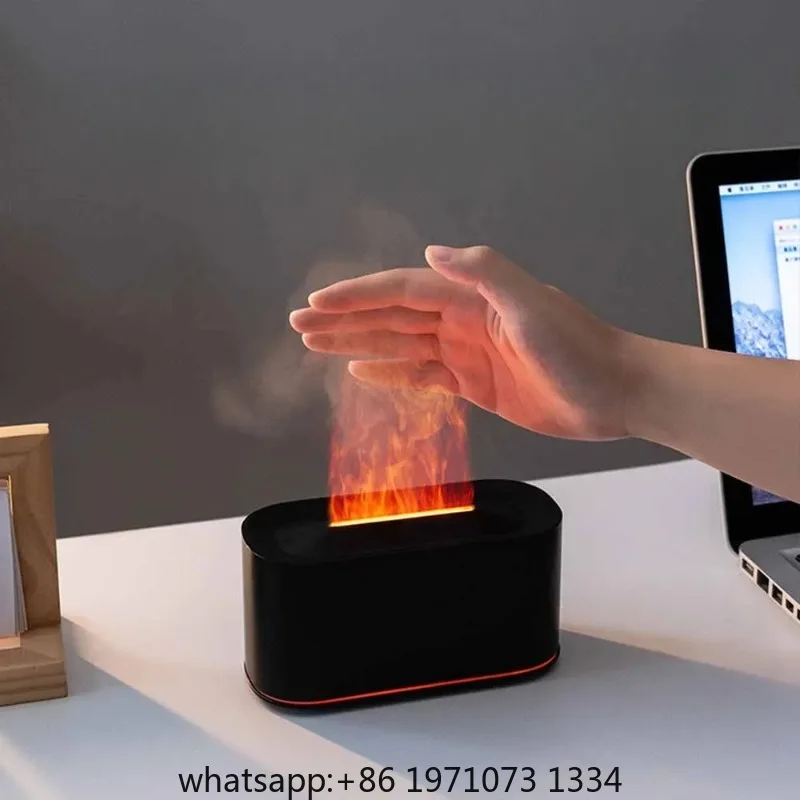 Aroma Diffuser 220ml, Flame & Color-Changing LED Light, 9-10H Mist, Cool Mist Humidifier for Home