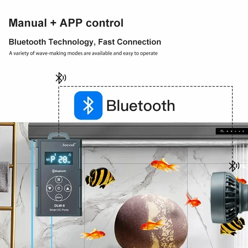 Imagem -05 - Jebao-bluetooth Aquarium Wave Pump Jebao Dlw Dwp Series Bomba de Água Muda Inteligente Tanque de Água Salgada App Control Novo 2023