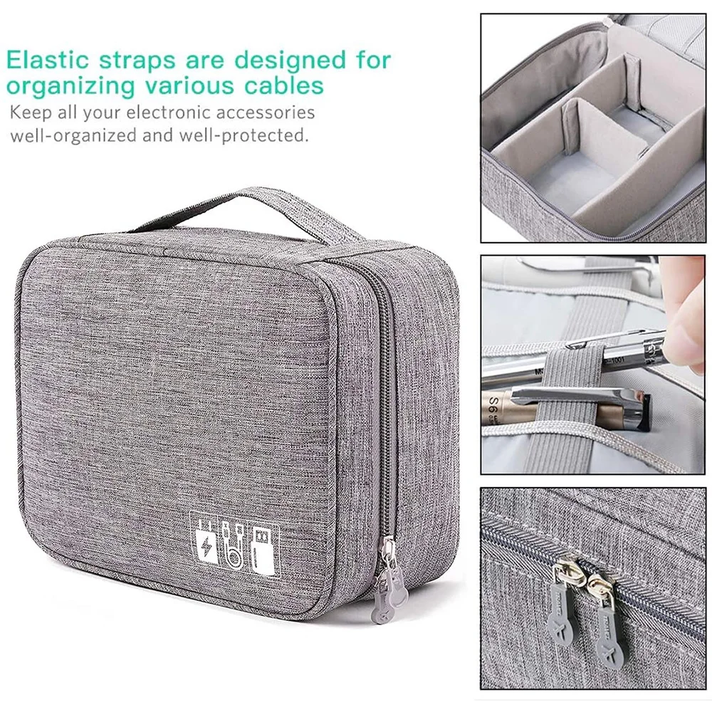 Portable Travel Cable Bag Digital Organizer Charger Wires USB Gadget Data Storage Pouch Zipper WaterProof Makeup Handbag