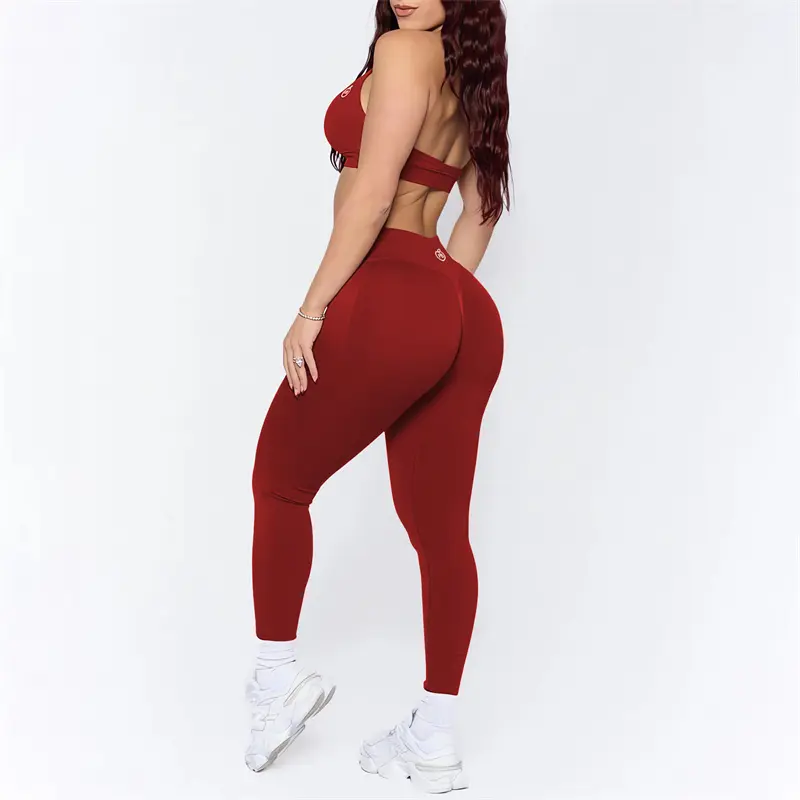 Bum Women Yoga Sets 2025 Shaping Scrunch Butt Leggings And Impact Sports Bra Women 2pcs Seamless Suits Gym Sexy Halter Bra Set - Image 8