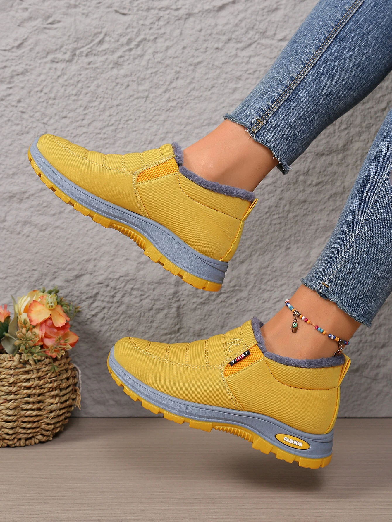 Paar-Schuhe, Freizeitschuhe für Damen und Herren, warm, mit Fleece gefüttert, verstärkt, rutschfest, leichte Schneestiefel mit kostenlosem Versand. – Detail 13