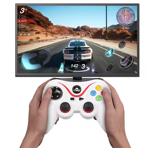 V8 2.4G Wireless Game Controller Controller Gamepad Dual Vibration Gaming Controller for Android/iOS/PC/PS3/Switch/Mobile Phone