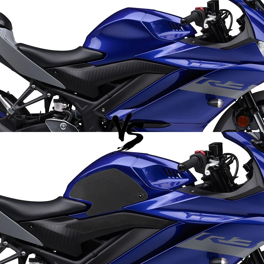 For Yamaha YZF R3 R25 YZF-R3 2019 - 2023 2020 Side Fuel Tank Pad Protector Stickers Decal Gas Knee Grip Traction Pad Tankpad