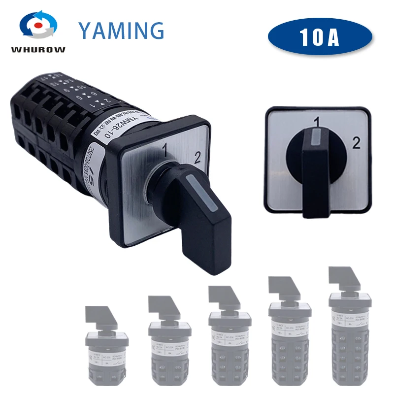 LW26-10/5 محدد التحول LW28 سلسلة 1-5 أقطاب 10A مفتاح كاميرا دوارة للتحكم في الطاقة باللون الفضي #1