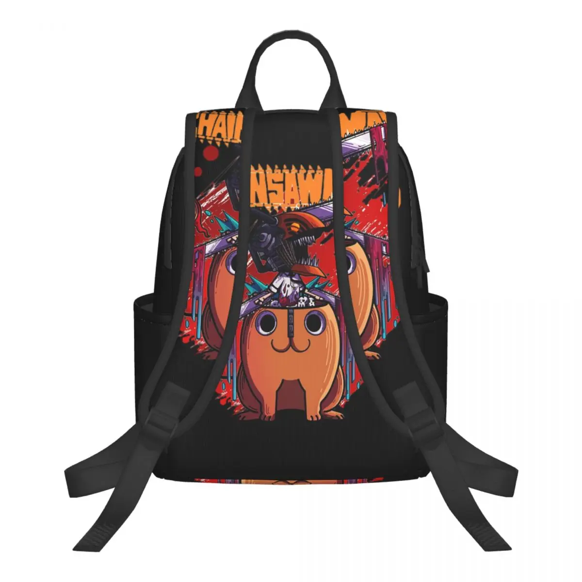 Pochita Ramen Chainsaw Man Anime (7) Student Backpack School Bag Hiking Travel Daypack for Boys Girls Bookbag Shoulder Bags