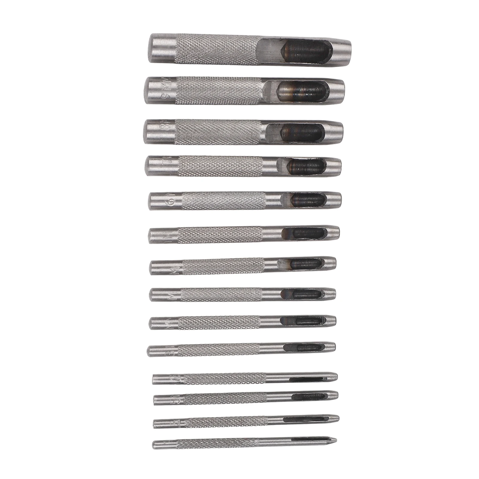 14pcs Leather Hole Punching Set 110mm for Leather Crafting and Clothing Alterations with Hardened Steel for Precise Holes